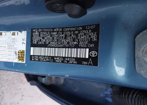 2008 Toyota Prius z USA, uszkodzony, nr VIN JTDKB20U687741712